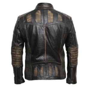 Mens Cowhide Biker Leather Jacket