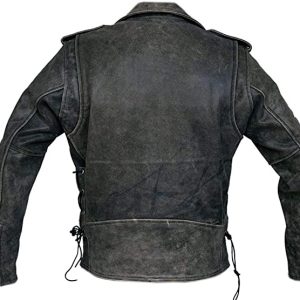 Men’s Black Distressed Leather Jacket