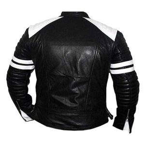 Black and White Brad Pitt Leather Jacket