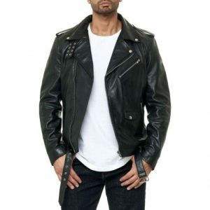 Asymmetrical Biker Leather Jacket