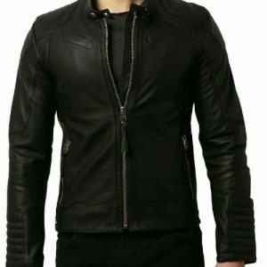 Stylish Men’s Black Leather Jacket