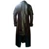 The punisher faux leather trench coat back view