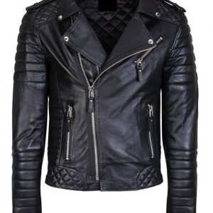 Lambskin Leather Diamond Quilted Jacket