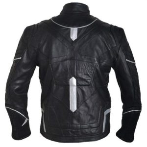 Black Panther Movie Leather Biker Jacket