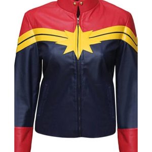 Captain Marvel Carol Danvers Biker Leather Jacket