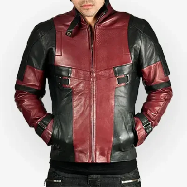 Deadpool leather jacket front view