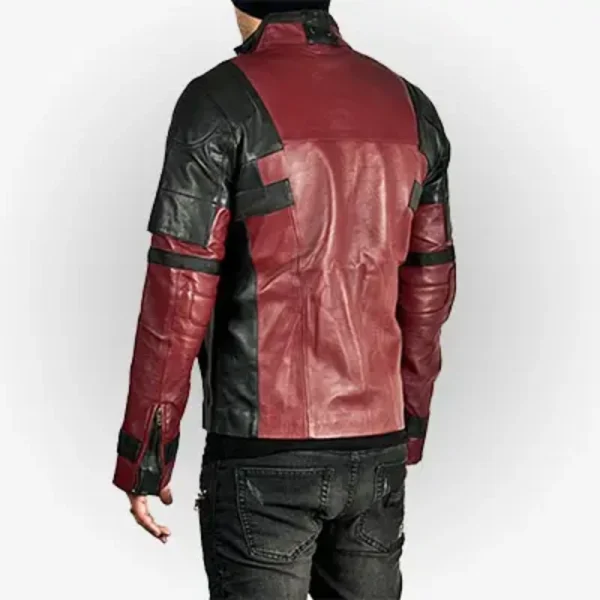 Deadpool leather jacket back view