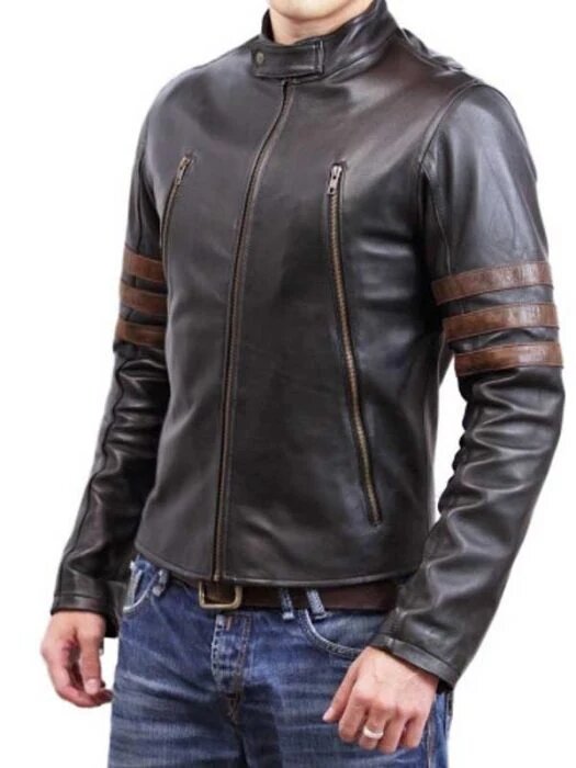 X-men origins wolverine leather jacket front view