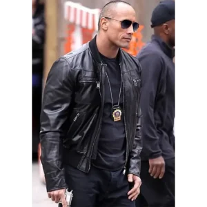 Dwayne Johnson The Rock Black Leather Jacket