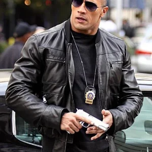 Dwayne Johnson The Rock Black Leather Jacket