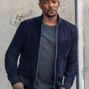 Sam Wilson Captain America Brave New World Blue Bomber Jacket