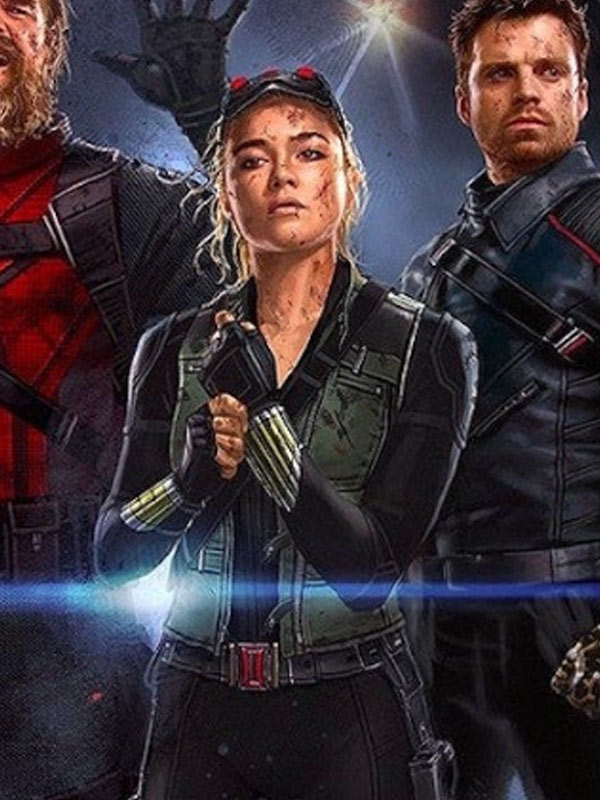 Model wearing florence pugh thunderbolts 2025 green vest