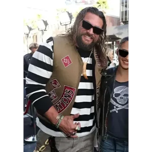 The Bikeriders 2024 Premiere Jason Momoa Brown Vest