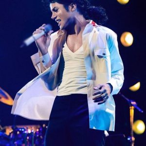 Jaafar Jackson Michael 2025 White Jacket
