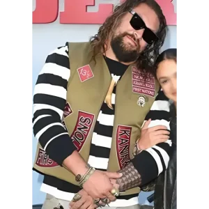 The Bikeriders 2024 Premiere Jason Momoa Brown Vest