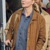Model wearing kirsten dunst civil war brown jacket