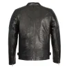 Mens Quilted Black Leather Motorcycle Jacket - Image 2
