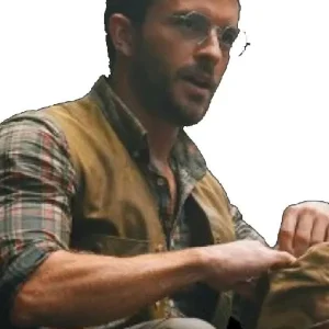 Jonathan Bailey Jurassic World Rebirth 2025 Brown Vest