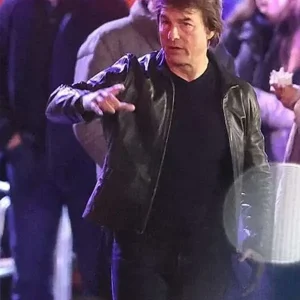 Mission Impossible 8 Tom Cruise Black Leather Jacket