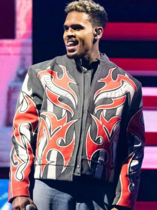Chris brown tycoon music festival jacket front view