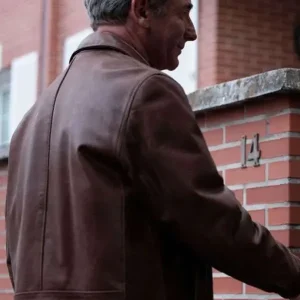 The Game 2025 Robson Green Brown Leather Jacket