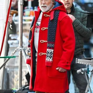 The Man With The Bag 2025 Arnold Schwarzenegger Red Coat