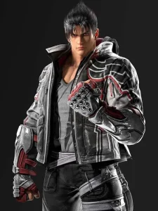 Tekken 8 jin kazama leather jacket front view