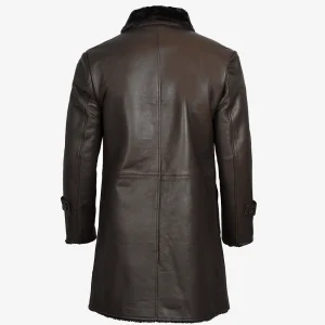 Men’s Dark Brown Shearling Leather Coat
