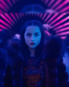 John wick ballerina 2025 ana de armas puffer parka jacket front view