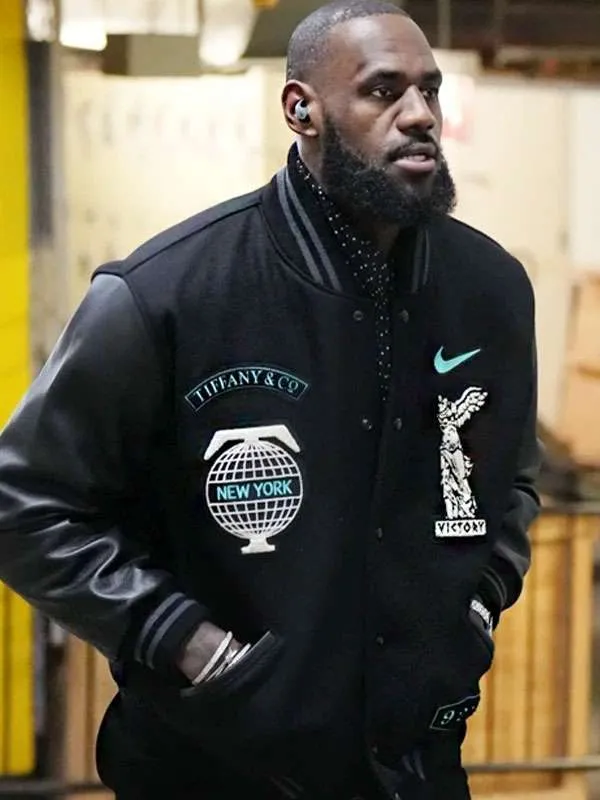 Model wearing lebron james tiffany and co nike jacket