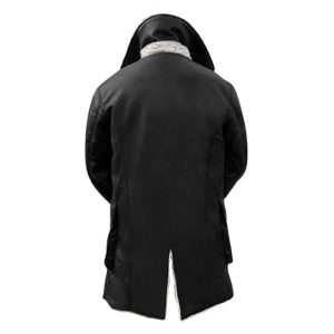 Mens Bomber Real Leather Black Winter Coat