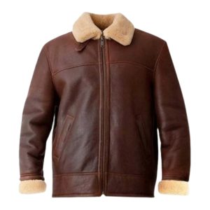 Men’s Brown Aviator Shearling Jacket