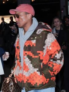 Pharrell williams paris fashion week puffer jacket side view