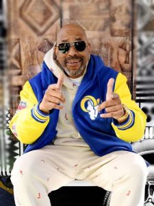 Tone loc the super bowl blue varsity jacket front view