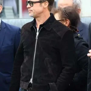 Brad Pitt F1 2025 Black Suede Leather Jacket