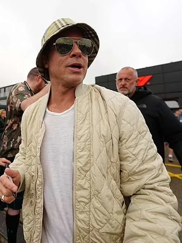 F1 british grand prix brad pitt quilted jacket front view