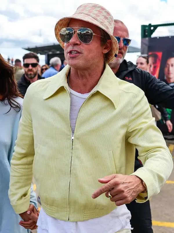 Brad pitt f1 2025 yellow jacket front view