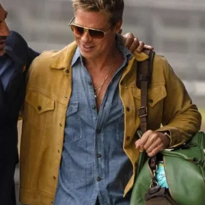F1 The Movie 2025 Brad Pitt Suede Leather Jacket