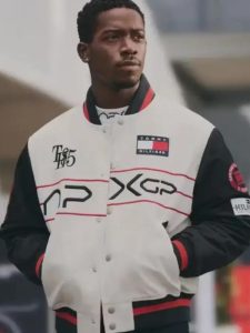F1 the movie 2025 damson idris racing varsity jacket front view