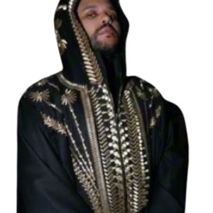 Hurry Up Tomorrow The Weeknd Golden Embroidered Hooded Coat