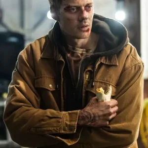 Locked 2025 Bill Skarsgard Brown Jacket