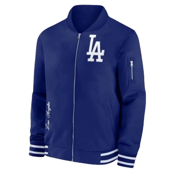 Los angeles dodgers bomber jacket front view