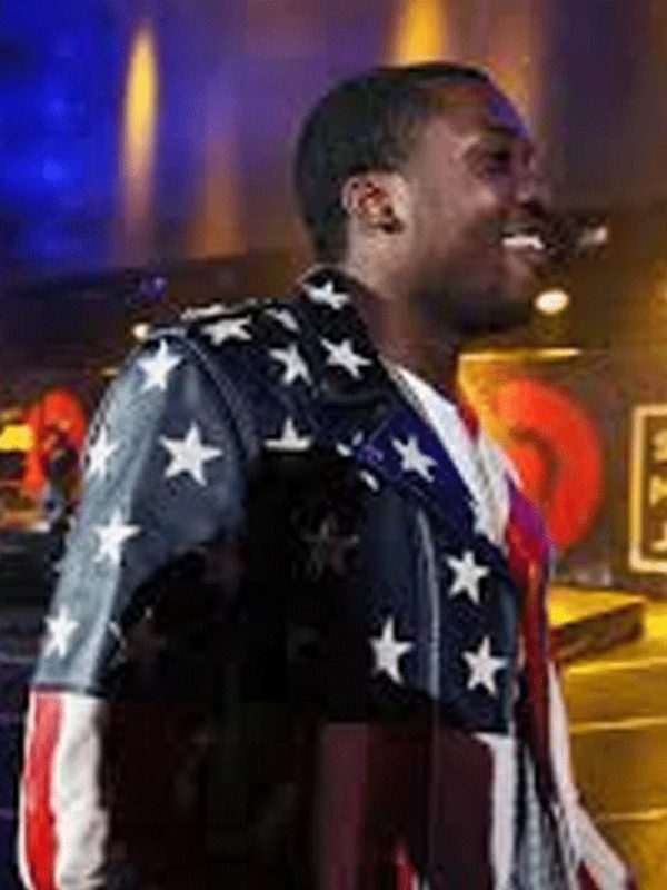 Meek mill usa flag jacket side view
