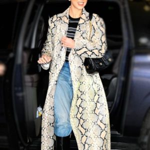 Dua Lipa Snake Print Coat