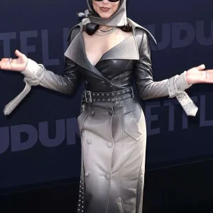 Jenna Ortega Tudum 2025 Leather Coat