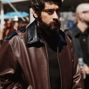 Zayn Malik NYFW 2025 Brown Leather Jacket