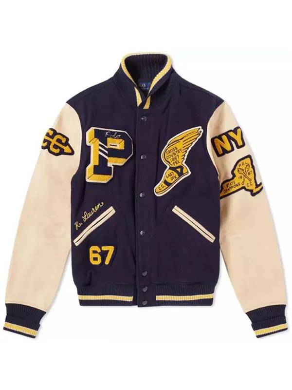 Rl vintage varsity letterman jacket front view