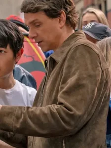 Ralph macchio karate kid legends brown jacket side view