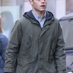 The Amateur 2025 Rami Malek Green Hooded Jacket