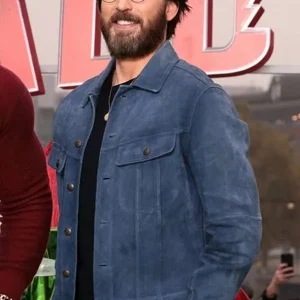 Chris Evans Red One Movie Event Suede Leather Jacket